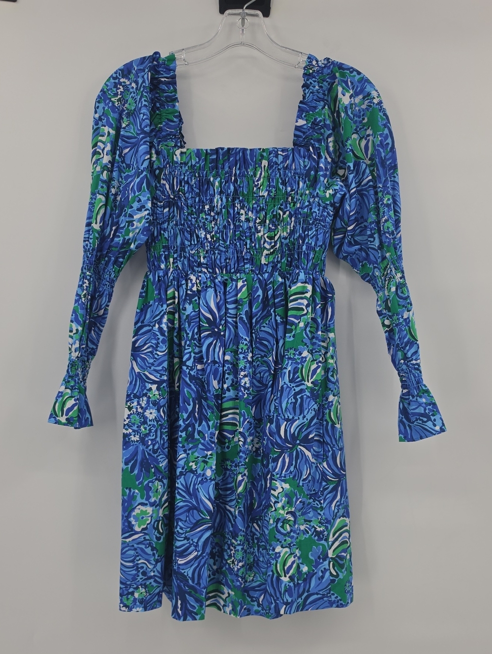 Lilly Pulitzer Beyonca Long Sleeves Abaco Blue In Turtle Awe Dress Size S